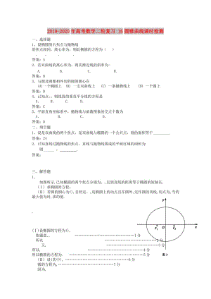 2019-2020年高考數(shù)學(xué)二輪復(fù)習(xí) 16圓錐曲線課時檢測.doc