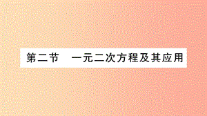 中考數(shù)學復習 第一輪 考點系統(tǒng)復習 第二章 方程（組）與不等式（組）第二節(jié) 一元二次方程及其應用（精練）.ppt