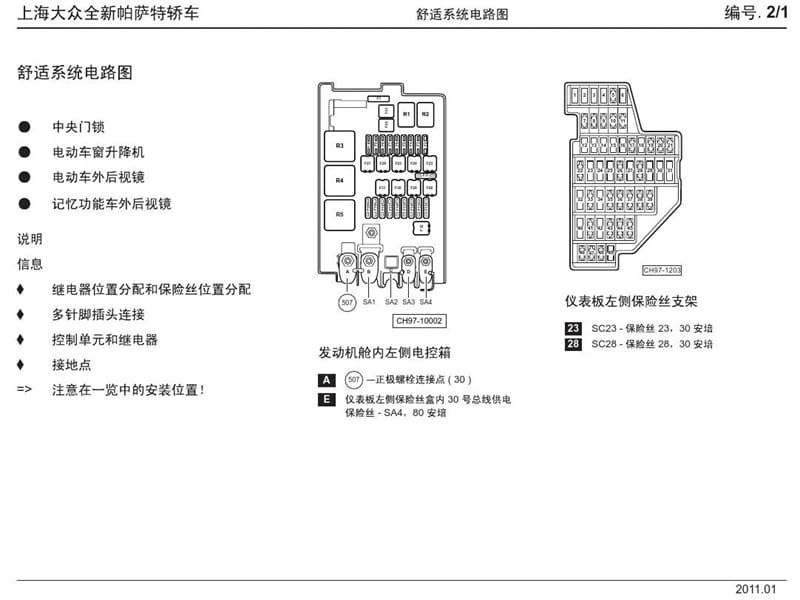 上海大众新帕萨特轿车-02-舒适系统电路.ppt_第2页