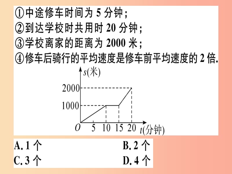 广东专版八年级数学上册微专题函数图象信息及易错问题中考热点习题讲评课件（新版）北师大版.ppt_第3页