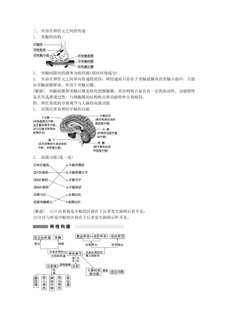 2019-2020年高考生物大一轮复习 第八单元 第27讲 通过神经系统的调节教案 .doc_第2页