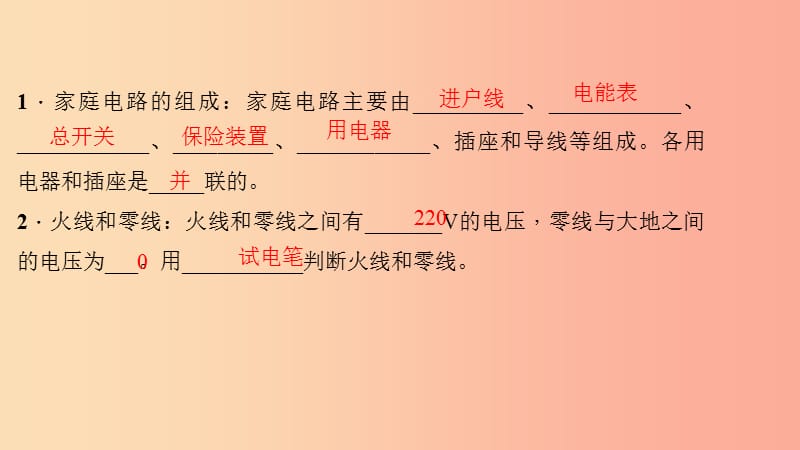 九年级物理全册 第十九章 第一节 家庭电路习题课件 新人教版.ppt_第3页