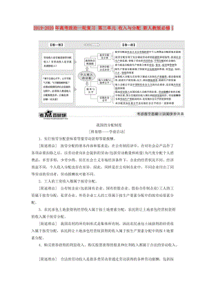 2019-2020年高考政治一輪復(fù)習(xí) 第三單元 收入與分配 新人教版必修1.doc