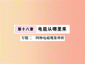 九年級物理全冊 專題二 四種電磁現(xiàn)象辨析習(xí)題課件 （新版）滬科版.ppt