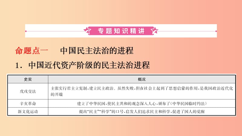 山东省2019年中考历史专题复习 专题九 中外历史上的民主与法治建设课件（五四制）.ppt_第2页