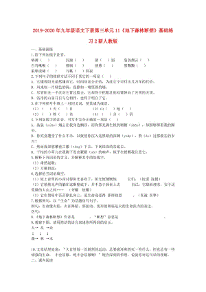 2019-2020年九年級語文下冊第三單元11《地下森林斷想》基礎練習2新人教版.doc