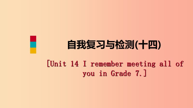 九年级英语全册 Unit 14 I remember meeting all of you in Grade 7自我复习与检测课件 新人教版.ppt_第1页