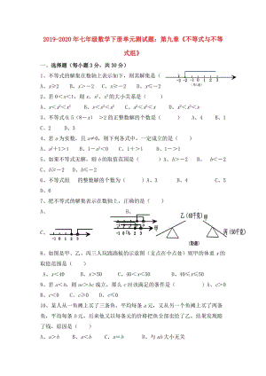 2019-2020年七年級數(shù)學(xué)下冊單元測試題：第九章《不等式與不等式組》.doc