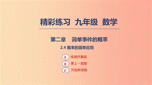 2019年秋九年級數(shù)學上冊 第二章 簡單事件的概率 2.4 概率的簡單應用課件（新版）浙教版.ppt