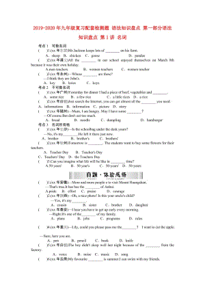 2019-2020年九年級(jí)復(fù)習(xí)配套檢測(cè)題 語法知識(shí)盤點(diǎn) 第一部分語法知識(shí)盤點(diǎn) 第1講 名詞.doc