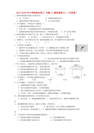 2019-2020年中考物理總復(fù)習(xí) 專題13 磁現(xiàn)象練習(xí)1（無答案）.doc