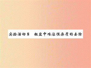 2019屆九年級化學下冊 第十一單元 鹽 化肥 實驗活動8 粗鹽中難溶性雜質的去除復習課件 新人教版.ppt