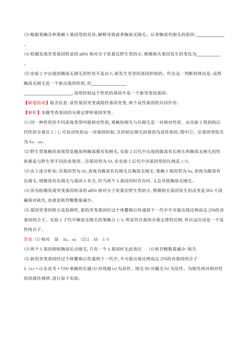 2019-2020年高考生物二轮复习 知识点专练10 遗传的基本规律.doc_第2页