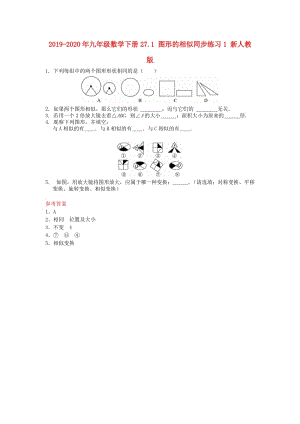 2019-2020年九年級(jí)數(shù)學(xué)下冊(cè)27.1 圖形的相似同步練習(xí)1 新人教版.doc