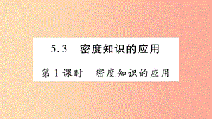 2019年八年級(jí)物理上冊(cè) 5.3密度知識(shí)的應(yīng)用（第1課時(shí)）習(xí)題課件（新版）粵教滬版.ppt