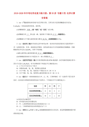 2019-2020年中考化學(xué)總復(fù)習(xí)練習(xí)冊(cè)：第35講 專題十四 化學(xué)計(jì)算 含答案.doc