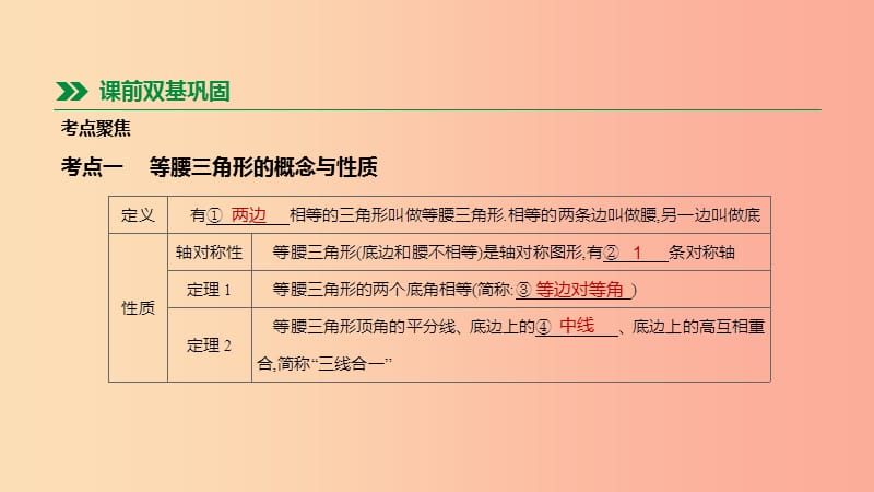 北京市2019年中考数学总复习 第五单元 三角形 第19课时 等腰三角形课件.ppt_第2页