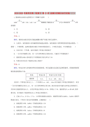 2019-2020年高考生物一輪復(fù)習(xí) 第15講 孟德爾的豌豆雜交實(shí)驗(yàn)（二）.doc