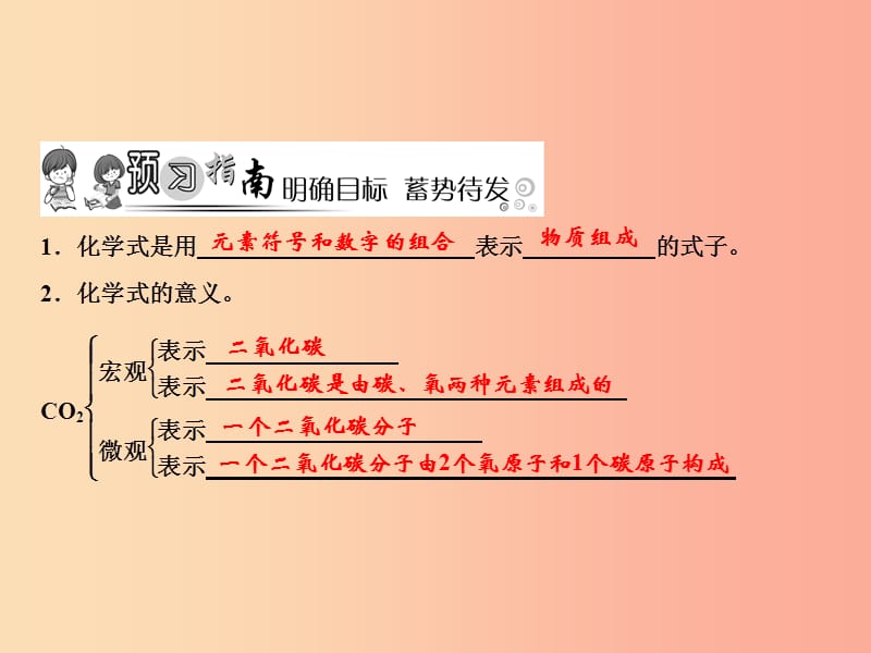 2019年秋季九年级化学上册 第4单元 自然界的水 课题4 化学式与化合价 第1课时 化学式作业课件 新人教版.ppt_第2页