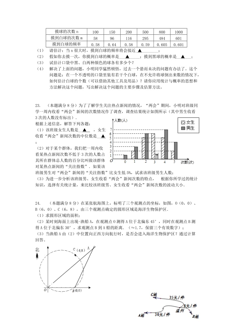 2019-2020年九年级第一次模拟考试数学试题(VII).doc_第3页