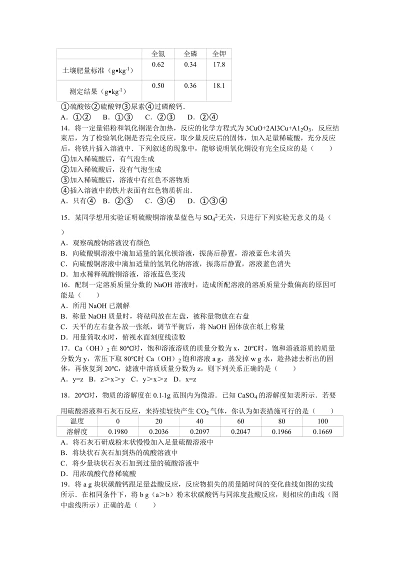 2019-2020年中考化学查漏补缺试卷（1）.doc_第3页