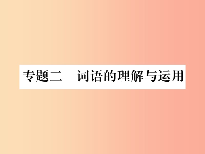 2019年九年级语文上册 专题2 词语的理解与运用习题课件 新人教版.ppt_第1页