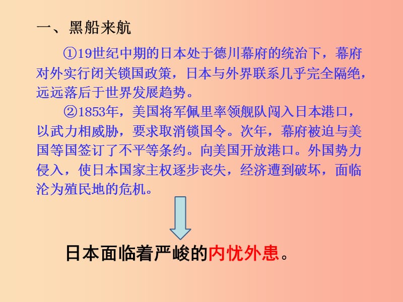 2019年秋九年级历史上册 第六单元 资本主义制度的扩张和第二次工业革命 第22课 日本明治维新课件 岳麓版.ppt_第3页