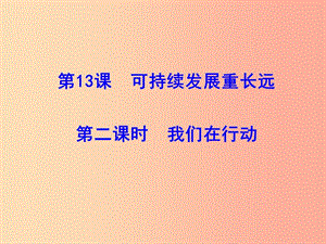 九年級道德與法治下冊 第六單元 關(guān)注國家科學發(fā)展 第13課 可持續(xù)發(fā)展重長遠 第2框我們在行動.ppt