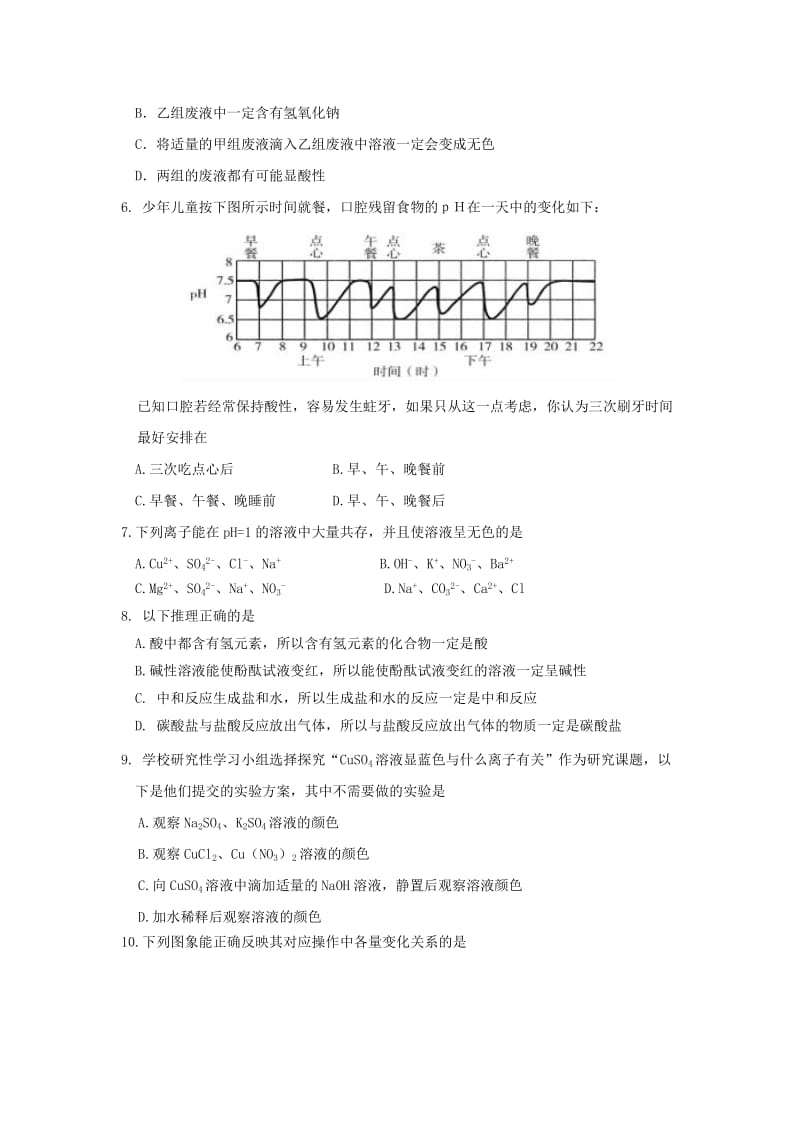 2019-2020年九年级化学上学期期中试题（五四制）.doc_第2页