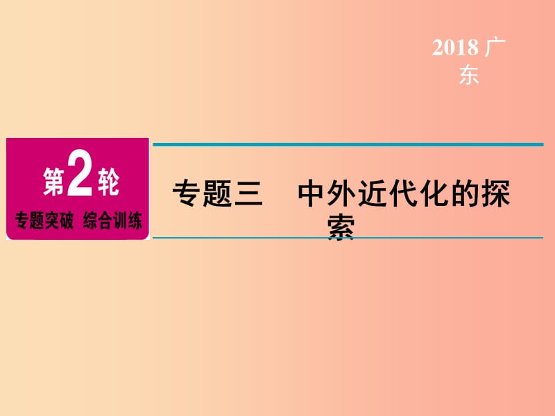 广东省2019年中考历史总复习 第2轮 专题突破 综合训练 专题三 中外近代化的探索课件.ppt_第1页