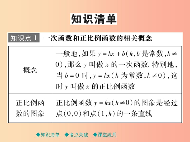 2019年中考数学总复习 第一部分 考点梳理 第三章 函数及其图象 第10课时 一次函数的图象与性质课件.ppt_第2页