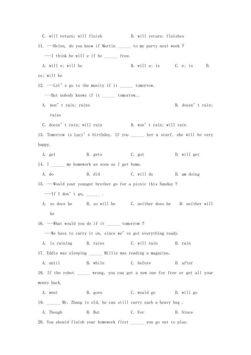 2019-2020年中考英语定时训练 状语从句.doc_第2页