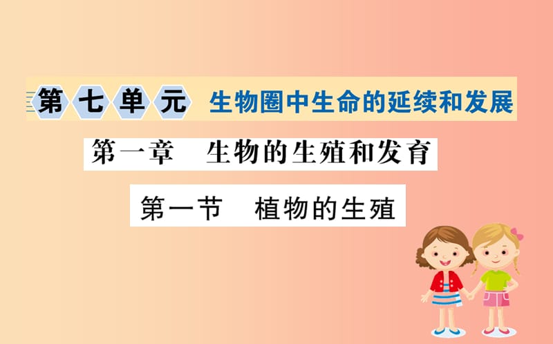 八年级生物下册 第七单元 生物圈中生命的延续和发展 第一章 生物的生殖和发育 1 植物的生殖训练 .ppt_第1页