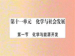 2019年秋九年級化學(xué)全冊 第11單元 化學(xué)與社會發(fā)展 第1節(jié) 化學(xué)與能源開發(fā)習(xí)題課件（新版）魯教版.ppt