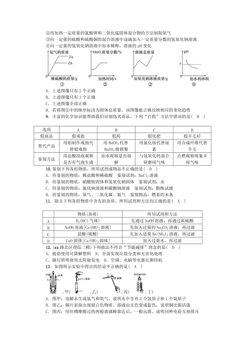 2019-2020年中考化学总复习 阶段检测（五）科学探究试题.doc_第2页