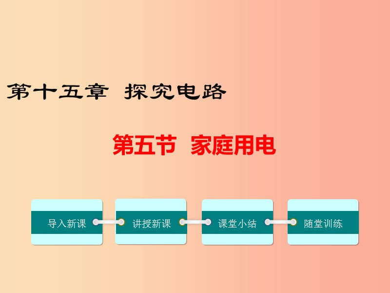 九年级物理全册 第十五章 第五节 家庭用电课件 （新版）沪科版.ppt_第1页