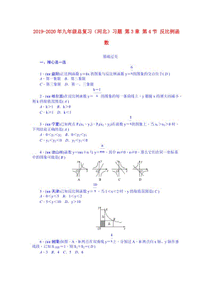 2019-2020年九年級總復習（河北）習題 第3章 第4節(jié) 反比例函數.doc