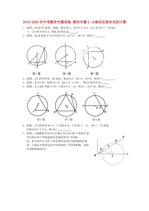 2019-2020年中考數(shù)學(xué)專題訓(xùn)練 圓的專題2 與垂徑定理有關(guān)的計(jì)算.doc