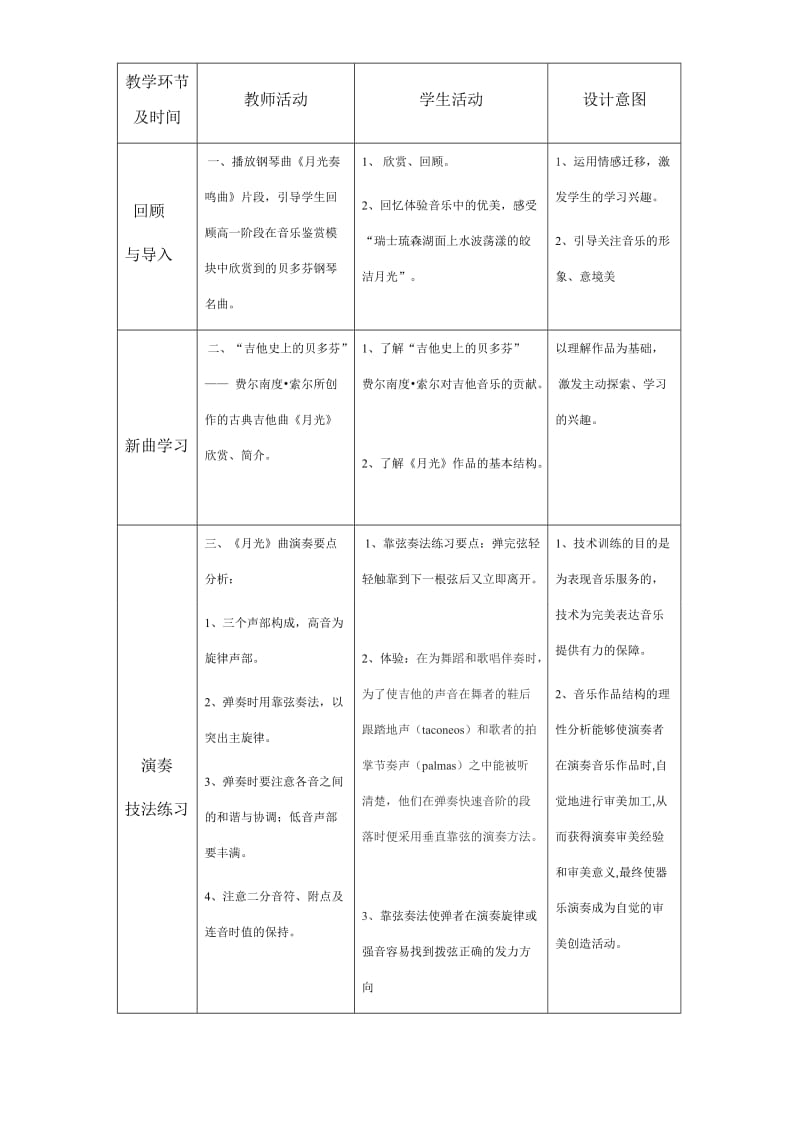 2019-2020年高二音乐 古典吉他名曲演奏教学教案.doc_第3页