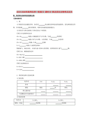 2019-2020年高考化學(xué)一輪復(fù)習(xí) 課時19 鐵及其化合物考點(diǎn)過關(guān).docx