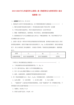 2019-2020年九年級(jí)科學(xué)上冊(cè)第二章《物質(zhì)轉(zhuǎn)化與材料利用》綜合檢測(cè)卷（B）.doc