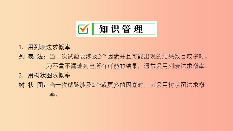 九年级数学上册 第三章 概率的进一步认识 1 用树状图或表格求概率 第1课时 用列表法或树状图计算概率 .ppt_第3页