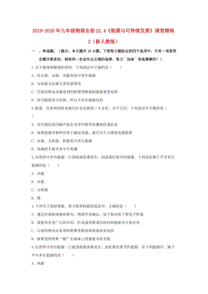 2019-2020年九年級(jí)物理全冊(cè)22.4《能源與可持續(xù)發(fā)展》課堂精練2（新人教版）.doc