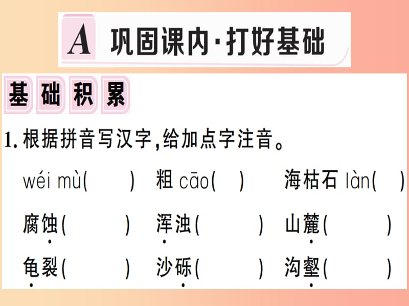 安徽专版2019春八年级语文下册第二单元8时间的脚印习题课件新人教版.ppt_第2页