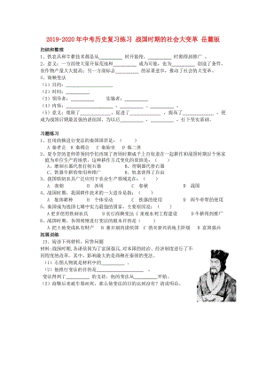 2019-2020年中考歷史復(fù)習(xí)練習(xí) 戰(zhàn)國時期的社會大變革 岳麓版.doc