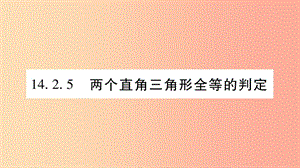 八年級數(shù)學上冊 第14章 全等三角形 14.2 三角形全等的判定 14.2.5 兩個直角三角形全等的判定習題 滬科版.ppt