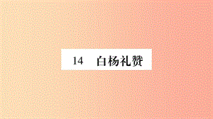 2019年八年級(jí)語文上冊(cè) 第4單元 14 白楊禮贊習(xí)題課件 新人教版.ppt