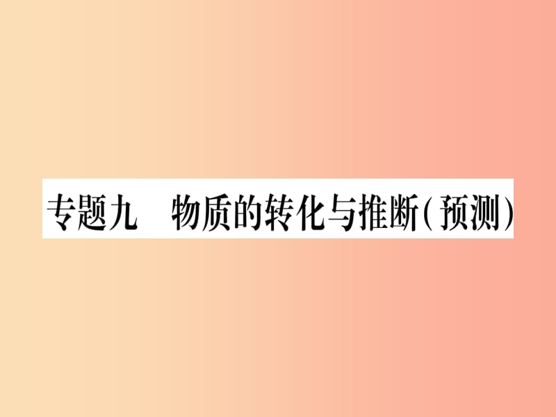 宁夏专用版2019中考化学复习第二部分题型专题突破专题9物质的转化与推断预测课件.ppt_第1页