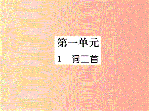 2019年九年級(jí)語(yǔ)文上冊(cè) 1 詞兩首課件 語(yǔ)文版.ppt