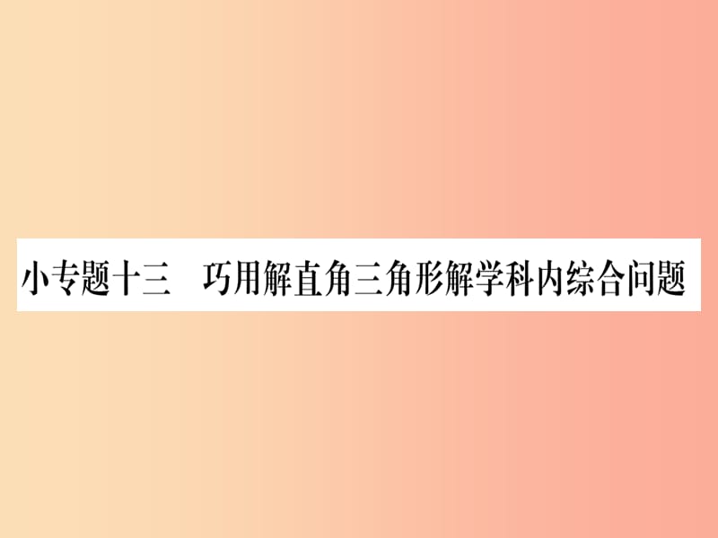 九年级数学上册第24章解直角三角形小专题13巧用解直角三角形解学科内综合问题作业课件新版华东师大版.ppt_第1页